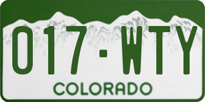 CO license plate 017WTY