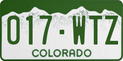 CO license plate 017WTZ