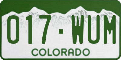 CO license plate 017WUM