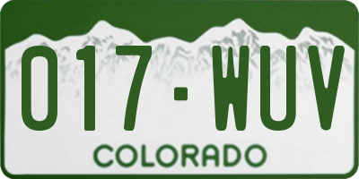 CO license plate 017WUV