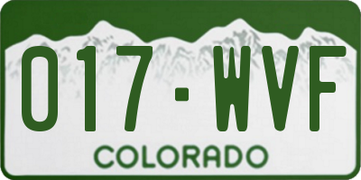 CO license plate 017WVF
