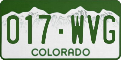 CO license plate 017WVG