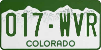CO license plate 017WVR