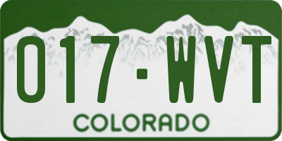 CO license plate 017WVT
