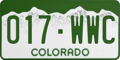 CO license plate 017WWC