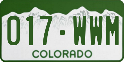 CO license plate 017WWM