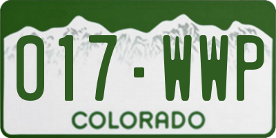 CO license plate 017WWP