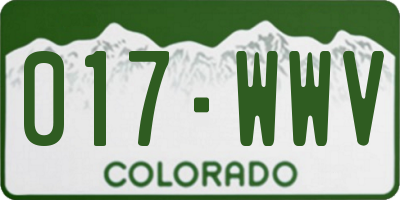 CO license plate 017WWV