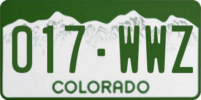 CO license plate 017WWZ