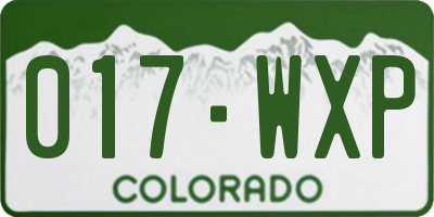 CO license plate 017WXP