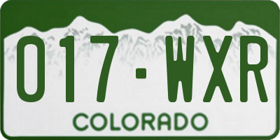 CO license plate 017WXR