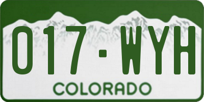 CO license plate 017WYH