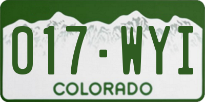 CO license plate 017WYI
