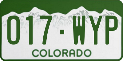 CO license plate 017WYP