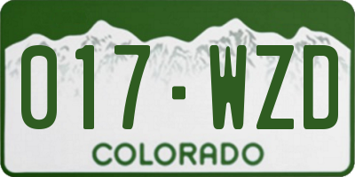 CO license plate 017WZD