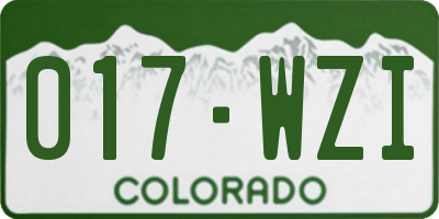 CO license plate 017WZI