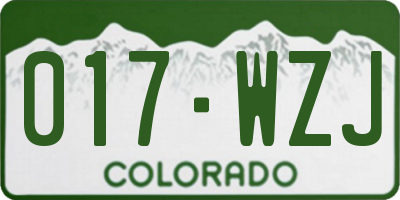 CO license plate 017WZJ