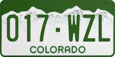 CO license plate 017WZL
