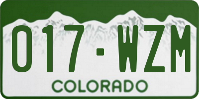 CO license plate 017WZM
