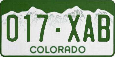 CO license plate 017XAB