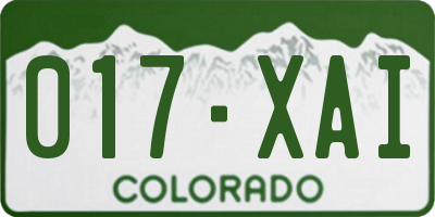 CO license plate 017XAI