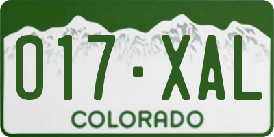 CO license plate 017XAL