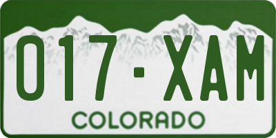 CO license plate 017XAM