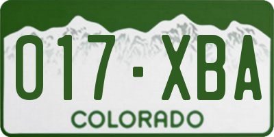 CO license plate 017XBA