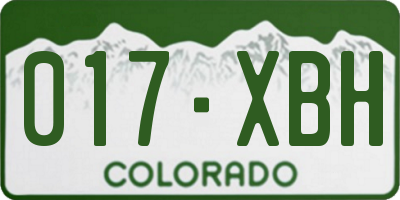 CO license plate 017XBH