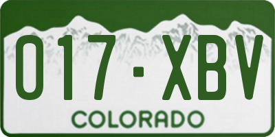CO license plate 017XBV