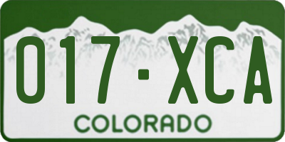 CO license plate 017XCA