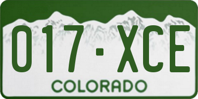 CO license plate 017XCE