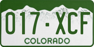 CO license plate 017XCF