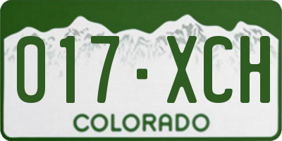 CO license plate 017XCH