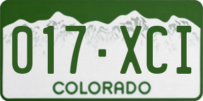 CO license plate 017XCI