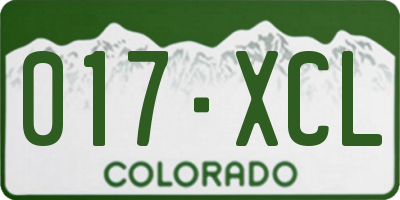 CO license plate 017XCL