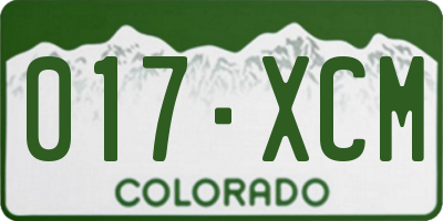 CO license plate 017XCM