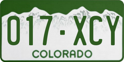 CO license plate 017XCY