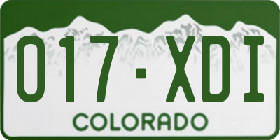CO license plate 017XDI