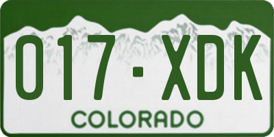 CO license plate 017XDK