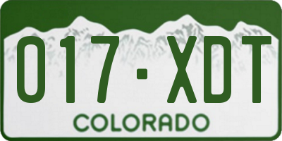 CO license plate 017XDT