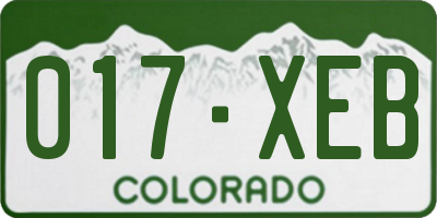 CO license plate 017XEB