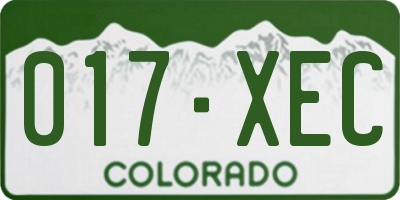 CO license plate 017XEC