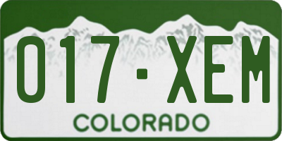 CO license plate 017XEM