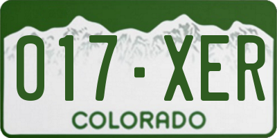CO license plate 017XER