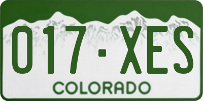 CO license plate 017XES