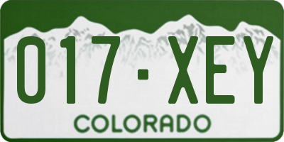 CO license plate 017XEY