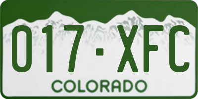 CO license plate 017XFC