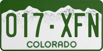 CO license plate 017XFN