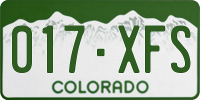 CO license plate 017XFS